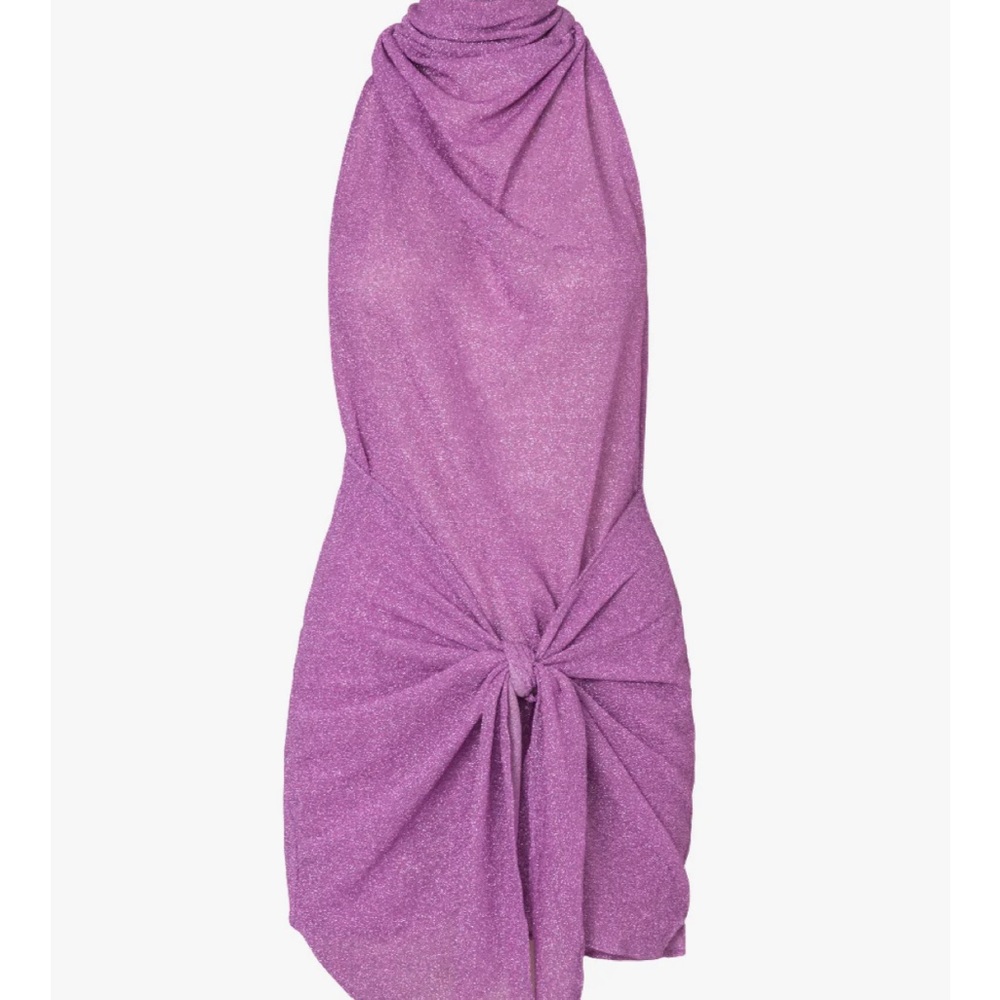 Purple Glittery Wrap Dress